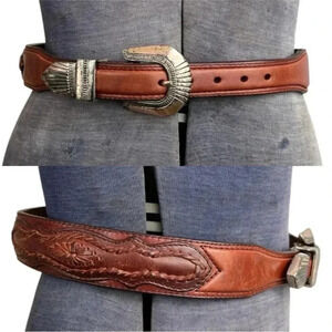 Vintage 90s LL Bean Genuine Leather Belt